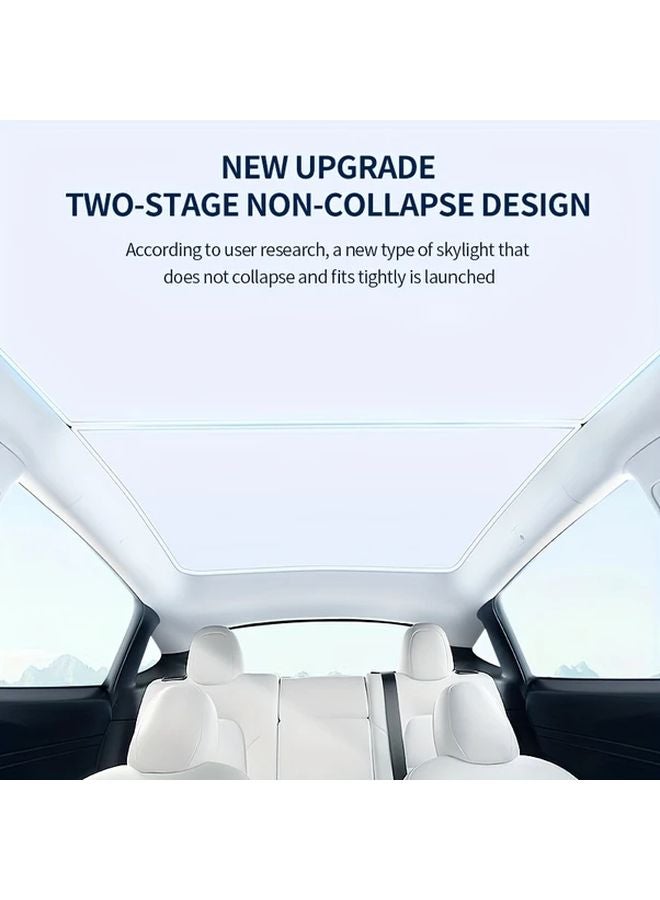 Model Y Black Sunroof Sunshade Two Piece Set For Sun Protection - Image 3